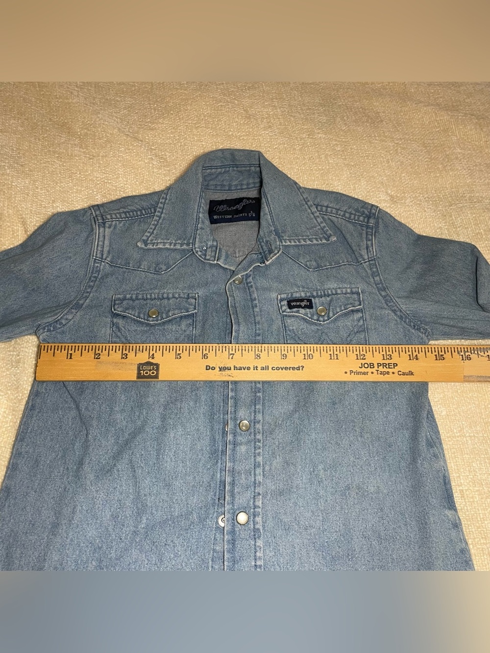 Wrangler Light Blue Denim Western Shirt with Navy Label 5/6 kids - Picture 5 of 8